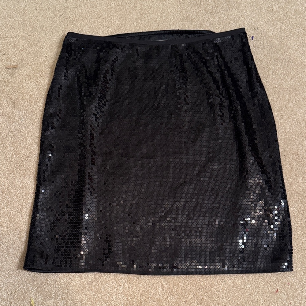 Ann Taylor Black Sequin Skirt